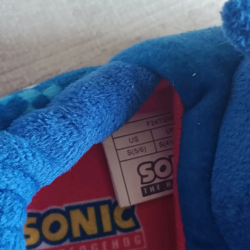 Sonic the Hedgehog Blue Kids Slippers Sz Baby5/6